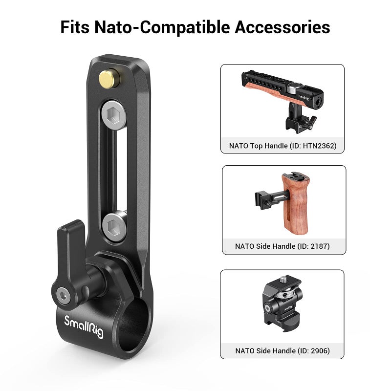 SmallRig 15mm Single Rod Clamp with Integrated NATO Rail - 3011 - Image 3