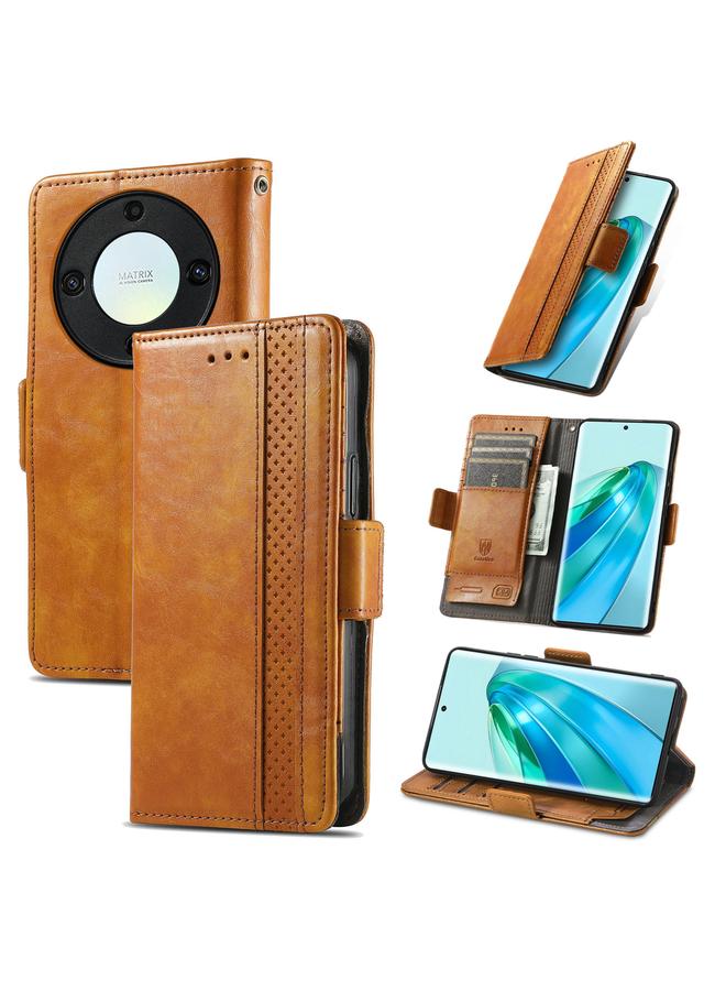 Green Tiger Case For Honor X9a CaseNeo Splicing Dual Magnetic Buckle Leather Phone Case - Image 1