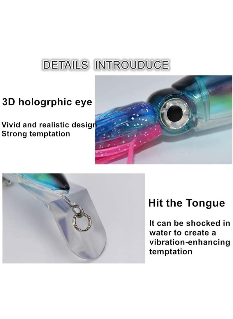 Generic - 6Pcs Fishing Lures Kit - 24cm 40g Large Simulation Squid Saltwater Fishing Lure Set, Lifelike Artificial Baits with 3D Eyes, 2 Sharp Treble Hooks - Image 1