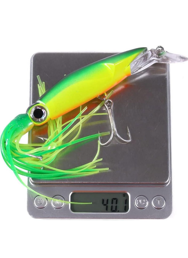 Generic - 6Pcs Fishing Lures Kit - 24cm 40g Large Simulation Squid Saltwater Fishing Lure Set, Lifelike Artificial Baits with 3D Eyes, 2 Sharp Treble Hooks - Image 1