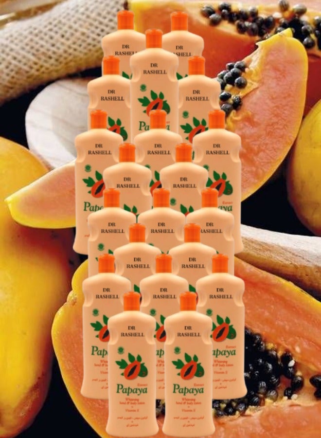 RASHELL 20 Pieces Extract Papaya Whitening Hand And Body Lotion 600ML - Image 1