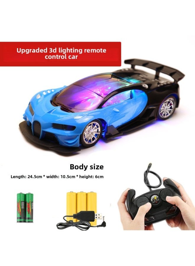 Direct Four-way Remote Control Car Stall Toys Boys Toy Car Children's Electric Car A Generation Of Hair-Color:Blue Cloth (with Rechargeable Battery + Charging Cable)  - Image 1