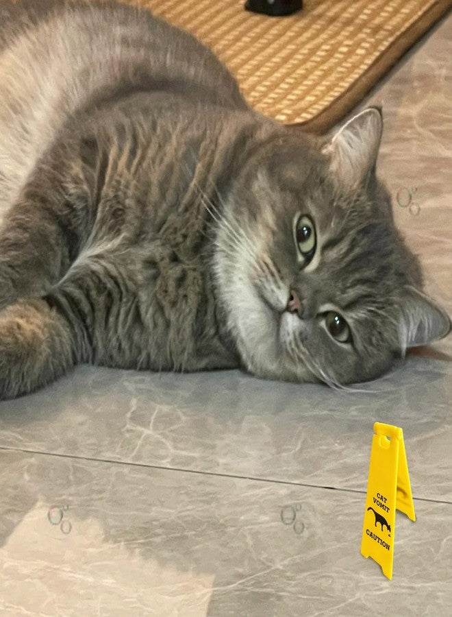Joyline Mini Cat Vomit Sign - Perfect Gag Gift for Cat Lovers and Humor Enthusiasts (2-Cat Vomit Sign) - Image 5