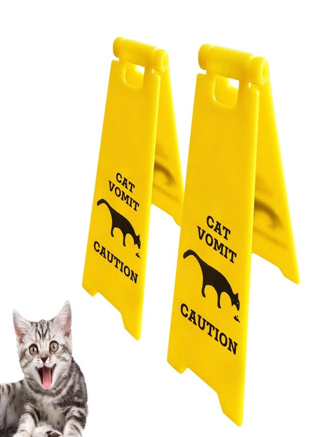 Joyline Mini Cat Vomit Sign - Perfect Gag Gift for Cat Lovers and Humor Enthusiasts (2-Cat Vomit Sign) - Image 1