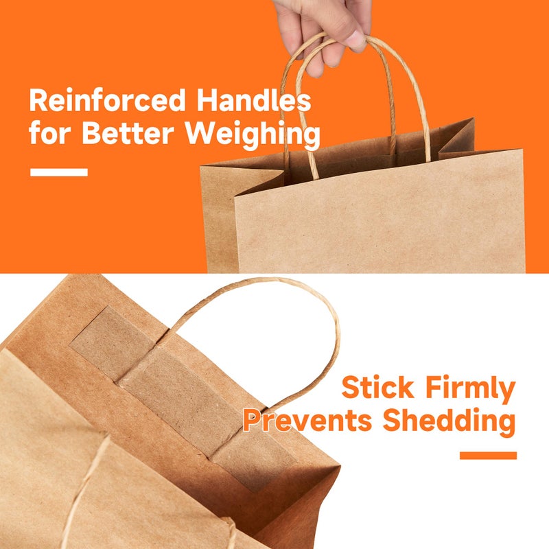 METAPRINT 100pcs Large Brown Paper Bags with Handles in Bulk, 10x5x13 Kraft Gift Bags, Recyclable Shopping Bags for Retail, Birthday, Parties & Weddings - Image 3