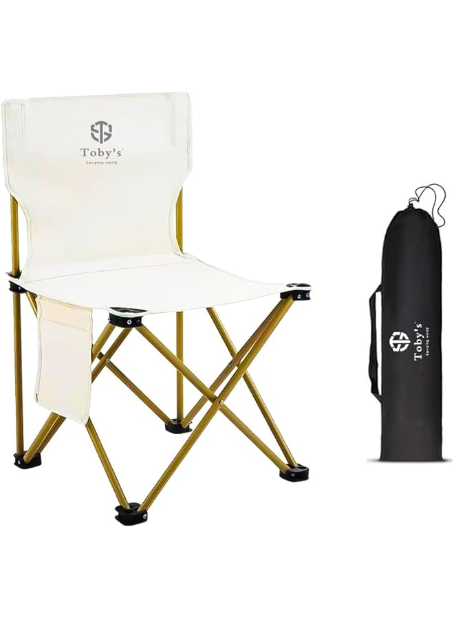 Toby's Camping Ultralight Portable Folding Light Aluminum Chair with Nylon Seat and Lightweight Carrying Bag for Outdoor Travel (39x39x65cm) - Image 1