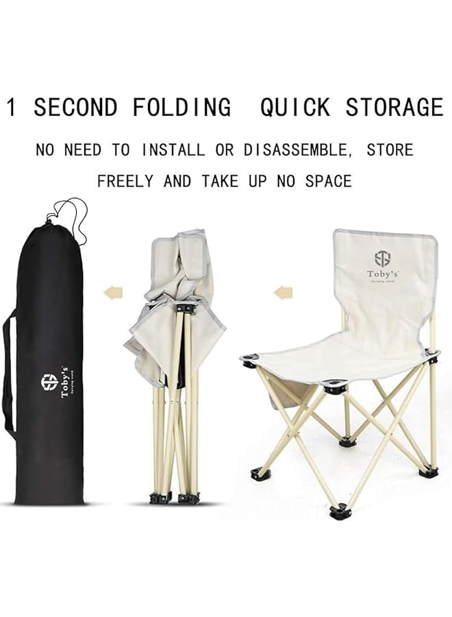 Toby's Camping Ultralight Portable Folding Light Aluminum Chair with Nylon Seat and Lightweight Carrying Bag for Outdoor Travel (39x39x65cm) - Image 4