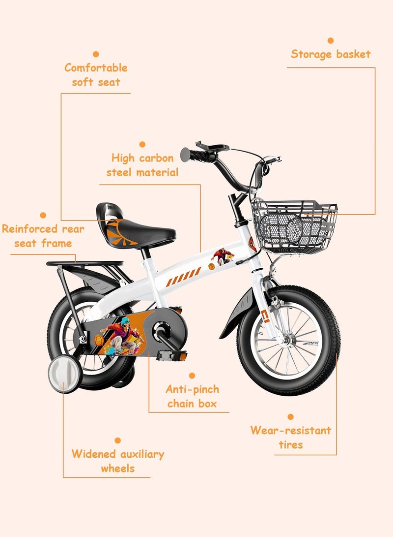 MaBaby دراجة للأطفال 12-14-16-18 بوصة، مع مقعد خلفي للركاب ومقعد قابل للتعديل، دراجة للأطفال من 2-10 سنوات للأولاد والبنات - Image 3