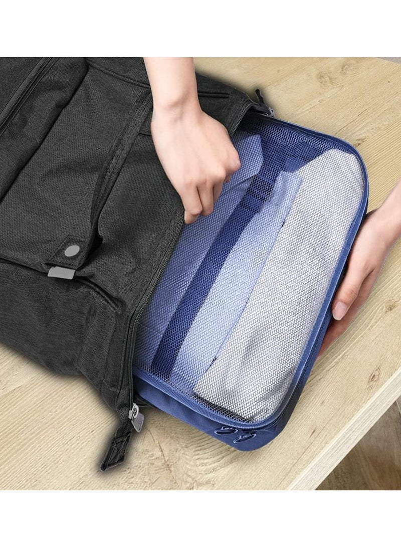 Nature Dream 7Pcs SET Travel Luggage Clothes Organizer Packing Cubes Set Storage Bag Waterproof Laundry Bag Traveling Accessories (Navy Blue) - Image 3