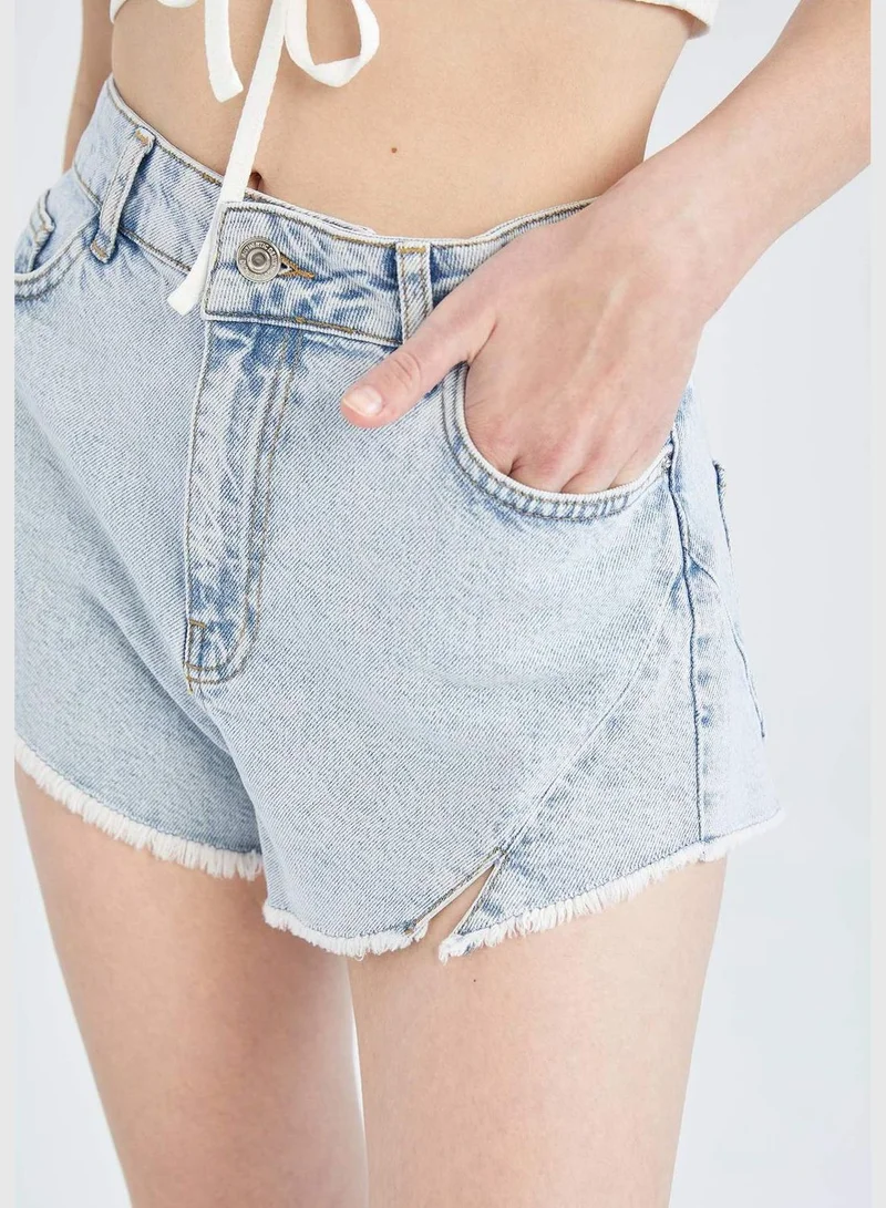 DeFacto High Waisted Distressed Jean Short