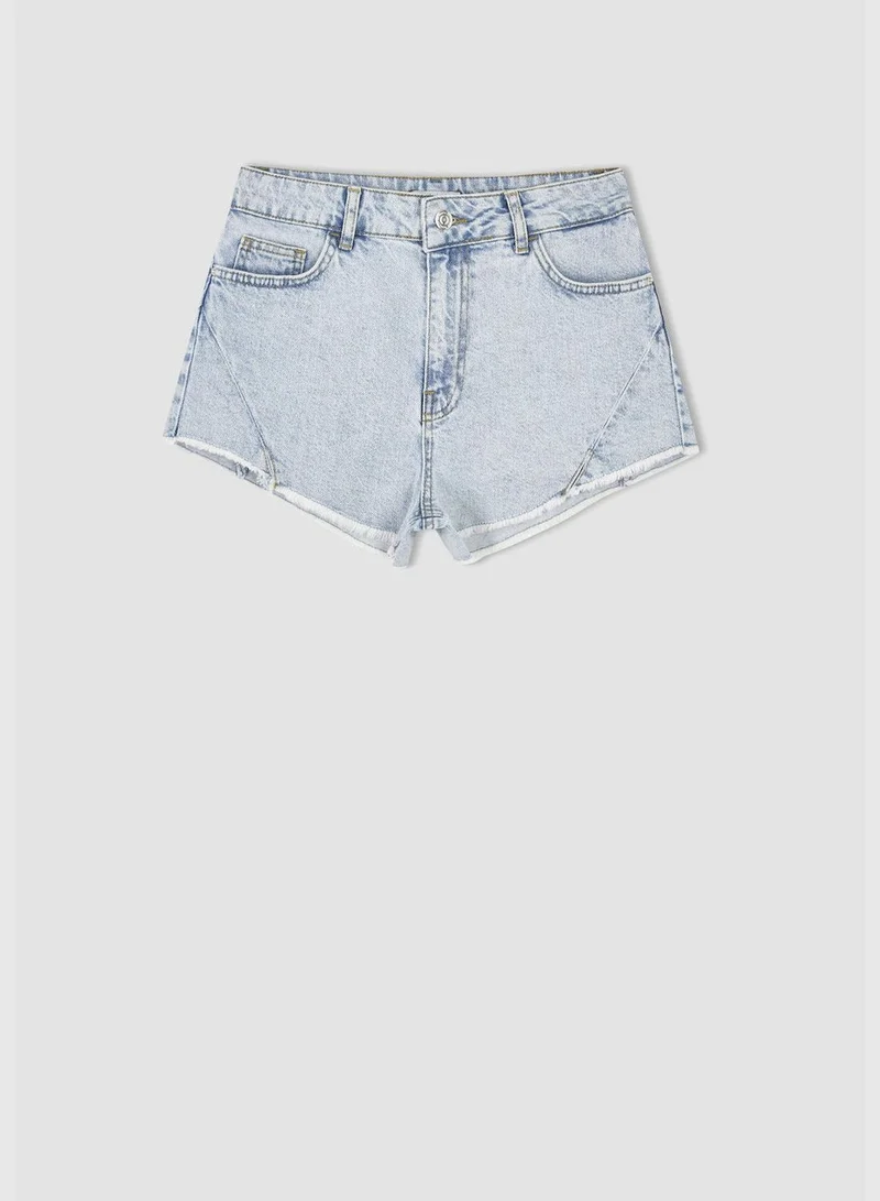 DeFacto High Waisted Distressed Jean Short