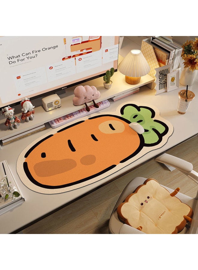 Cartoon Special-Shaped Non-Slip Mouse Pad Home Oversized Office Desk Pad Student Dormitory Cute Wear-Resistant Computer Keyboard Pad-Color:60*100cm [upgraded Mouse Pad-anti-slip And Comfortable]-Pattern:Cute Radish  - Image 1