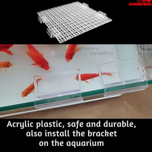 SANSEFERO Premier Plants Acrylic Aquarium Fish Tank Lid Cover Support Clip Clamp For Rimless Aquarium And Glass Top,Plastic Aquarium Hoods 6 Pieces (3 Pcs Grid Divider & 6 Pieces 10 MMHolder) - Image 3