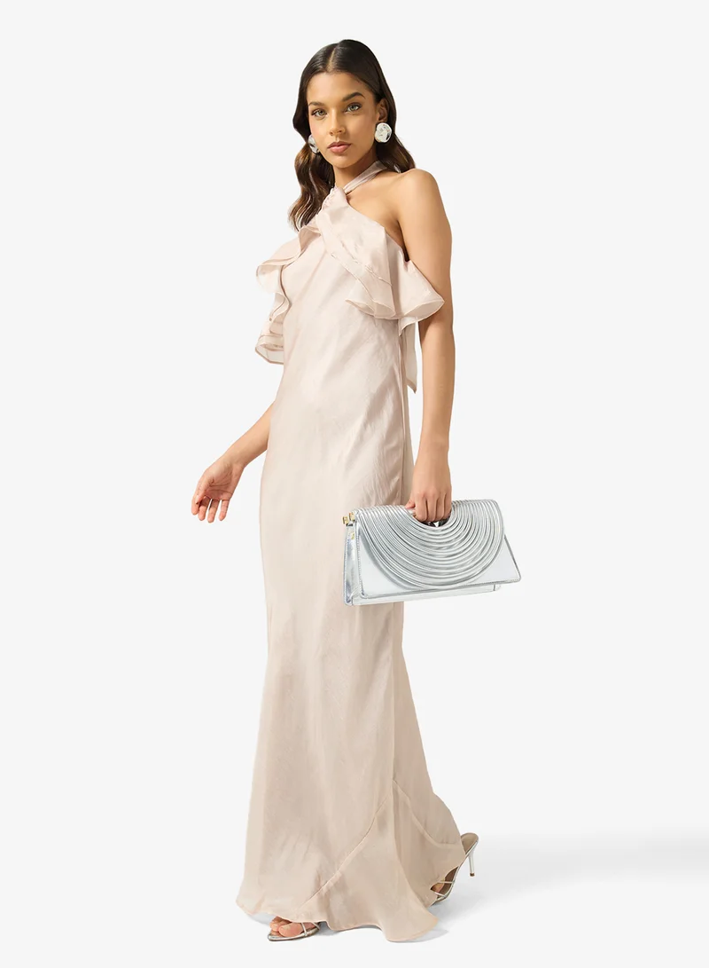 TOPSHOP  Casual Sleeveless Halterneck Maxi Woven Dress for Women | Best Price UAE