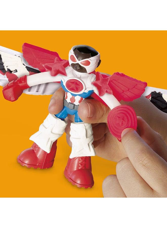 Play-Doh مجموعة بلاي دو مارفل كابتن أمريكا موتو-سلايسر مع شخصية مرنة، 3 ملحقات، ألعاب خيال للأطفال من 4 سنوات وما فوق - Image 1