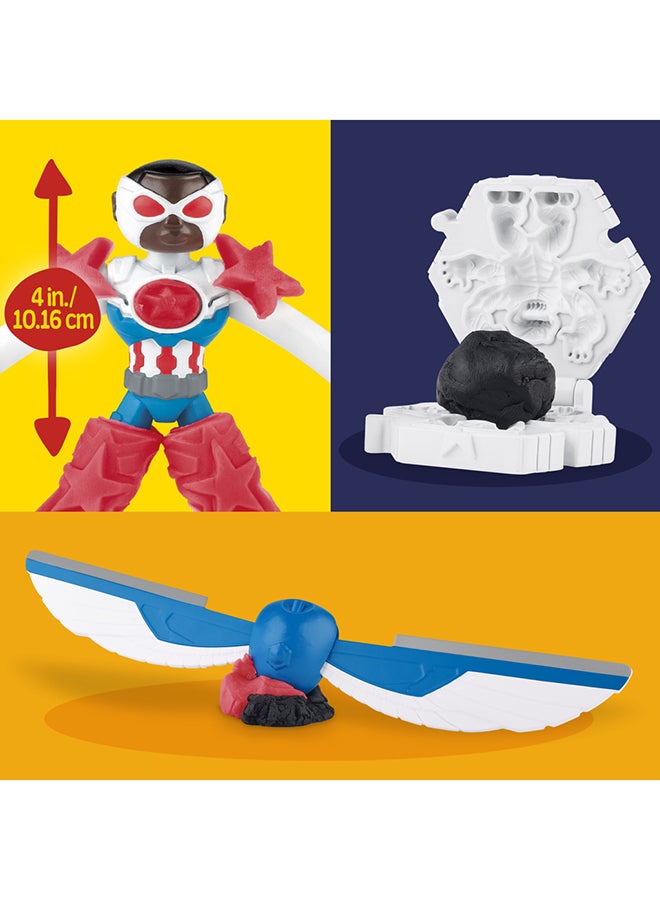 Play-Doh مجموعة بلاي دو مارفل كابتن أمريكا موتو-سلايسر مع شخصية مرنة، 3 ملحقات، ألعاب خيال للأطفال من 4 سنوات وما فوق - Image 3