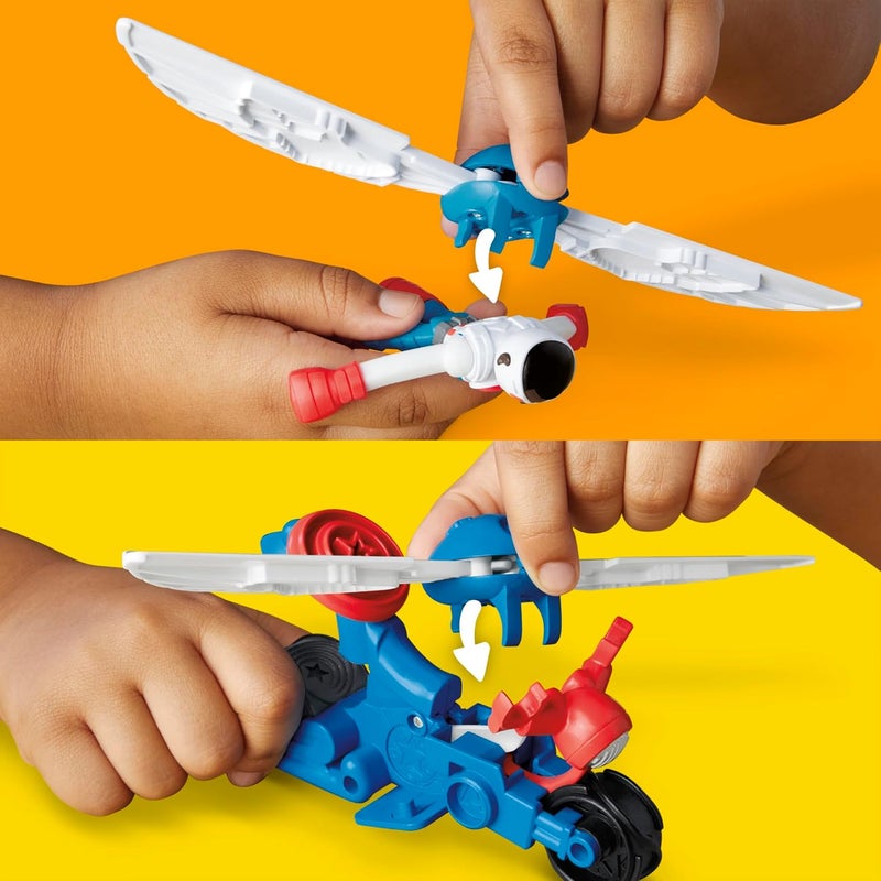 Play-Doh Marvel Captain America Moto-Slicer Playset with Bendy Action Figure and Accessories - Image 4