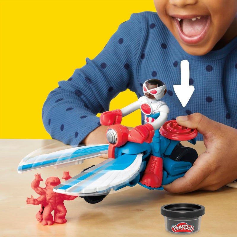 Play-Doh Marvel Captain America Moto-Slicer Playset with Bendy Action Figure and Accessories - Image 5