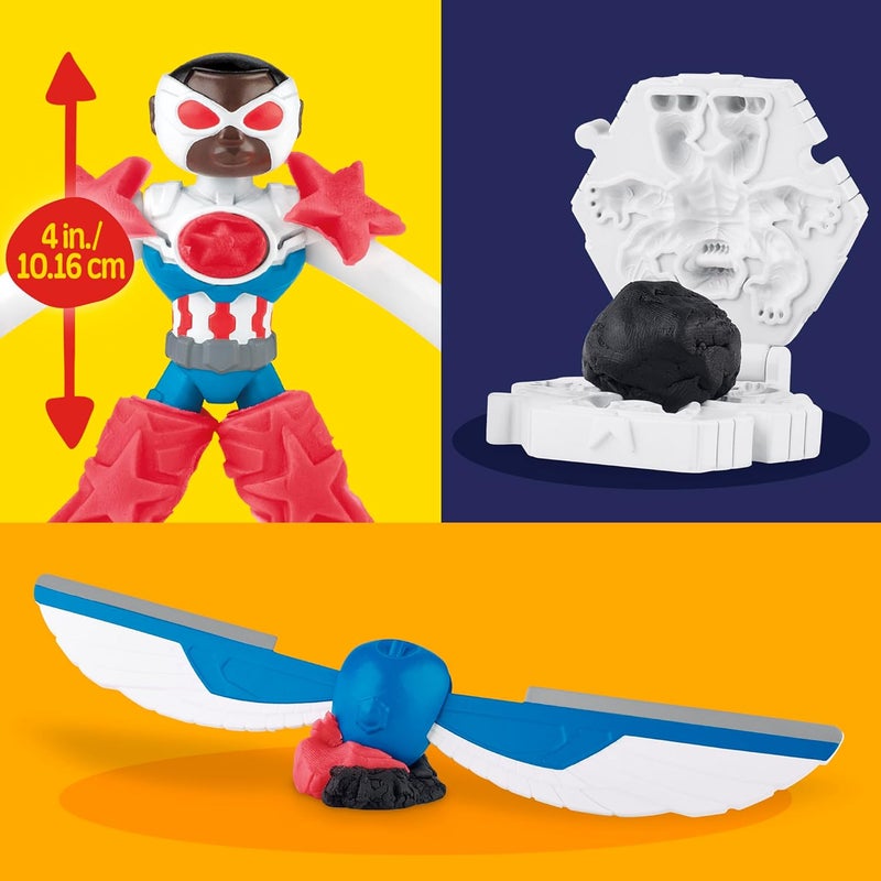 Play-Doh Marvel Captain America Moto-Slicer Playset with Bendy Action Figure and Accessories - Image 3