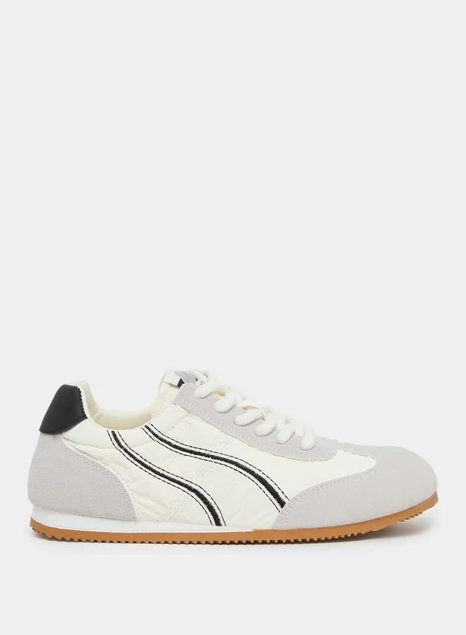 Styli Styli Retro Side Striped Lace Up Sneakers