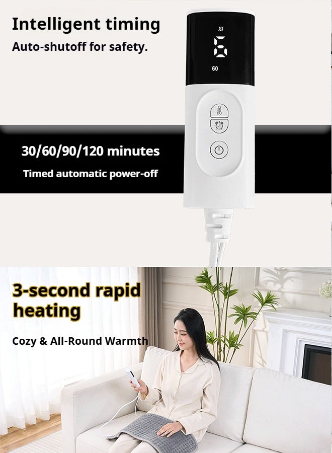 Heating Pad Electric for Pain Relief of Back Neck and Shoulder 9 Electric Temperature Options 4 Temperature Settings Auto Shut Off (60 x 30cm Heated Pad) - Image 5