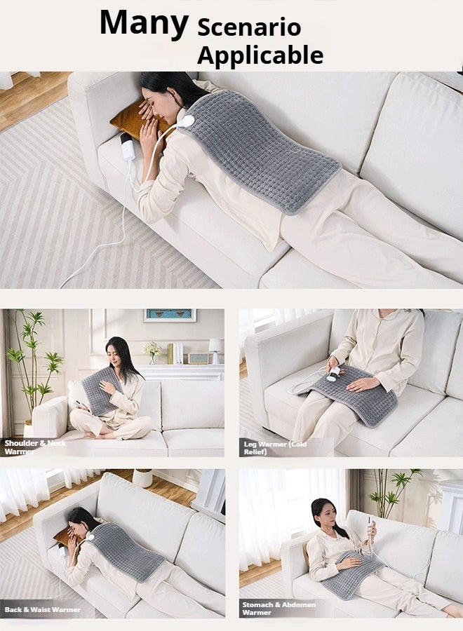 Heating Pad Electric for Pain Relief of Back Neck and Shoulder 9 Electric Temperature Options 4 Temperature Settings Auto Shut Off (60 x 30cm Heated Pad) - Image 4