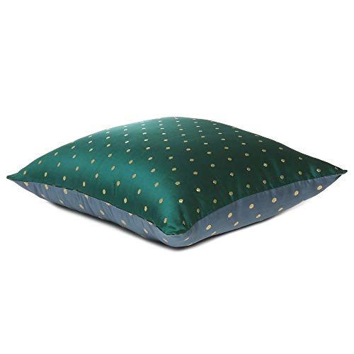 Oussum Art Silk Pillow Cover Cushion Cover Sofa Waist Throw Pillow Case Home Decor Set of 2 (Green & Gray, 20 x 20) - Image 4