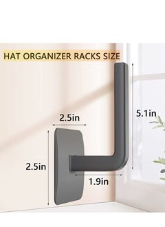 Excefore Hat Rack for Baseball Caps,  Adhesive Hat Hooks for Wall, Strong Hold Hat Hangers, No Drilling Cap Organizer, Hat Hooks for Baseball Caps, Hat Holder Organizer for Wall, Door, Closet, Office 2PCS  - Image 4