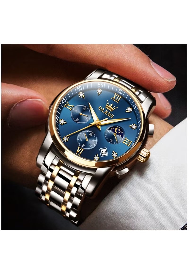OLEVS - Watches For Men Stainless Steel Quartz Water Resistant Watch 2858 - Image 1