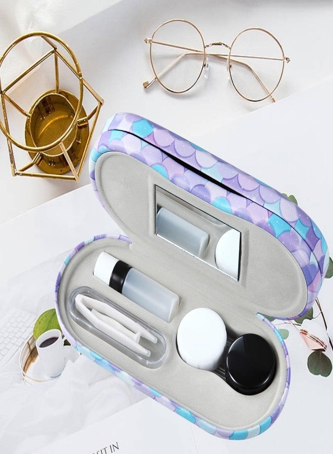 MUDOR 2 in 1 Contact Lens Case, Double Sided Contact Lens Travel Kit Includes Remover Tool with Tweezers,Dual Use Design for Contact Lens case and Glasses case (Scale) - Image 4