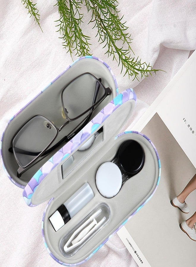 MUDOR 2 in 1 Contact Lens Case, Double Sided Contact Lens Travel Kit Includes Remover Tool with Tweezers,Dual Use Design for Contact Lens case and Glasses case (Scale) - Image 2