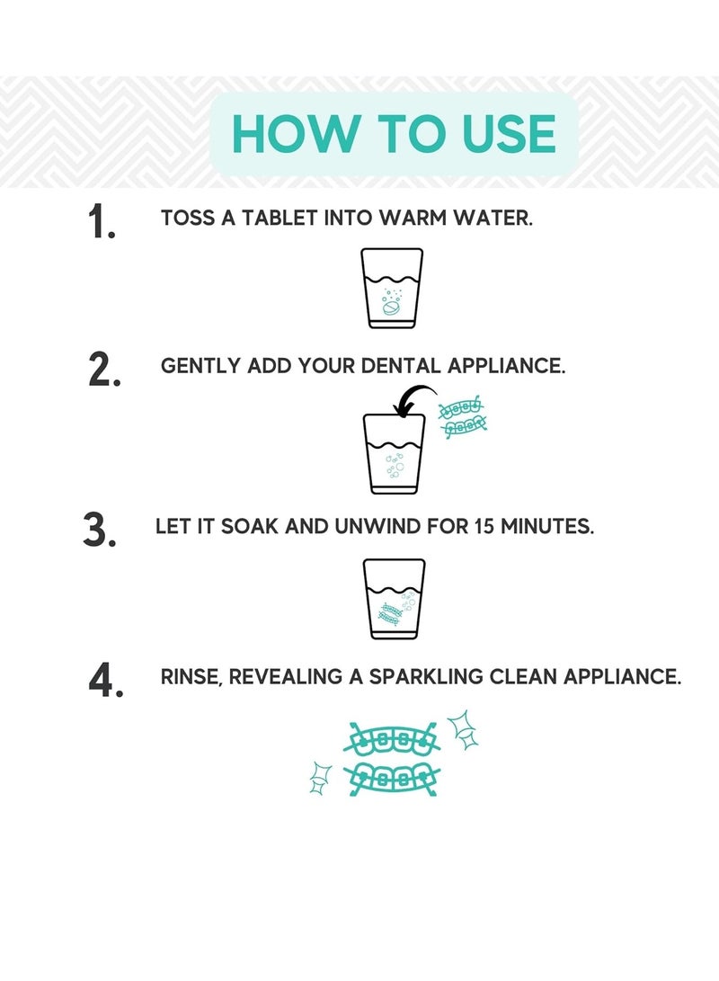 Avistar Retainer & Mouth Guard Cleaner Tablets - Mint Flavor Retainer Cleaner Tablets & Invisalign Cleaner -Denture Cleaning Tablets, Denture Cleaner, Aligners, Night Guard - Oral Dental Care FSA HSA Approved - Image 2