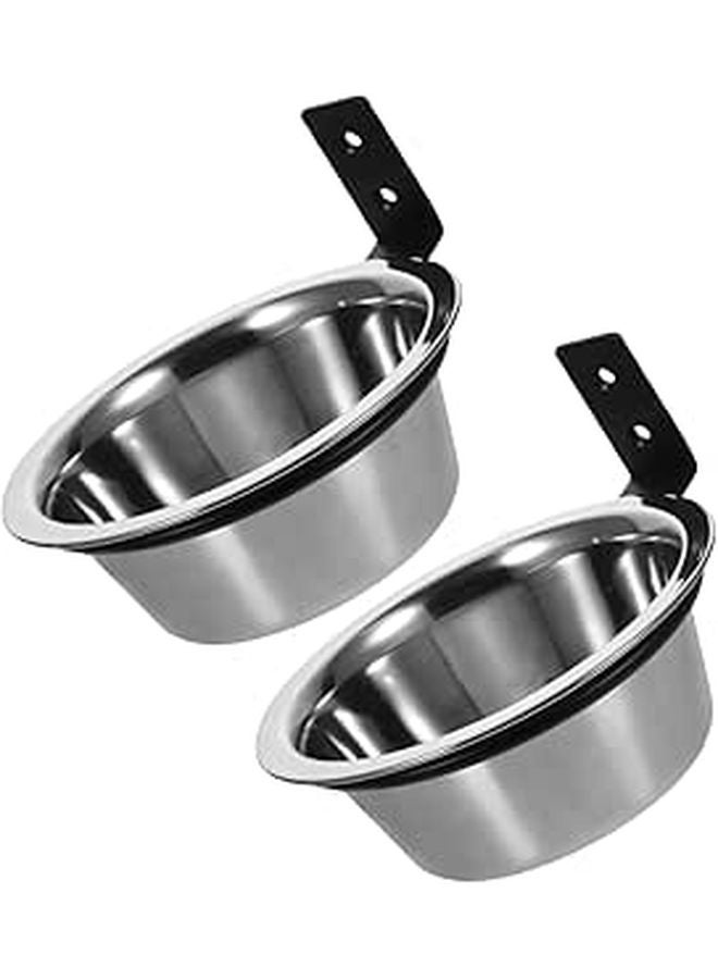 2 Pack Elevated Wall Mounted Dog Bowls 6 Inch Raised Pet Feeder For Small Dogs Space Saving - Image 1