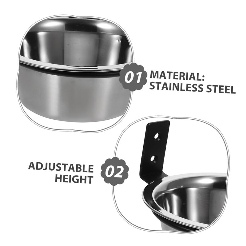 2 Pack Elevated Wall Mounted Dog Bowls 6 Inch Raised Pet Feeder For Small Dogs Space Saving - Image 4