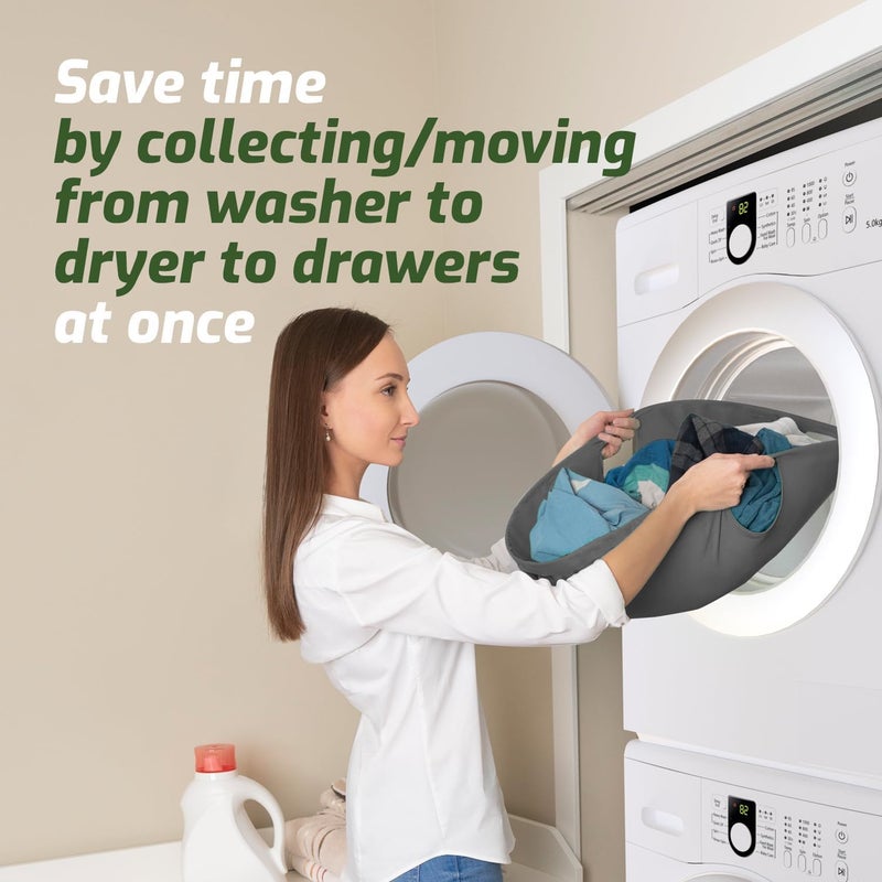 Laundry Turtle Collapsible Laundry Basket | Revolutionary Foldable Laundry Hamper | Innovative Laundry Basket for Dirty Clothes Washing & Dryer Removal Portable Laundry Grabber (Grey, Large) - Image 2