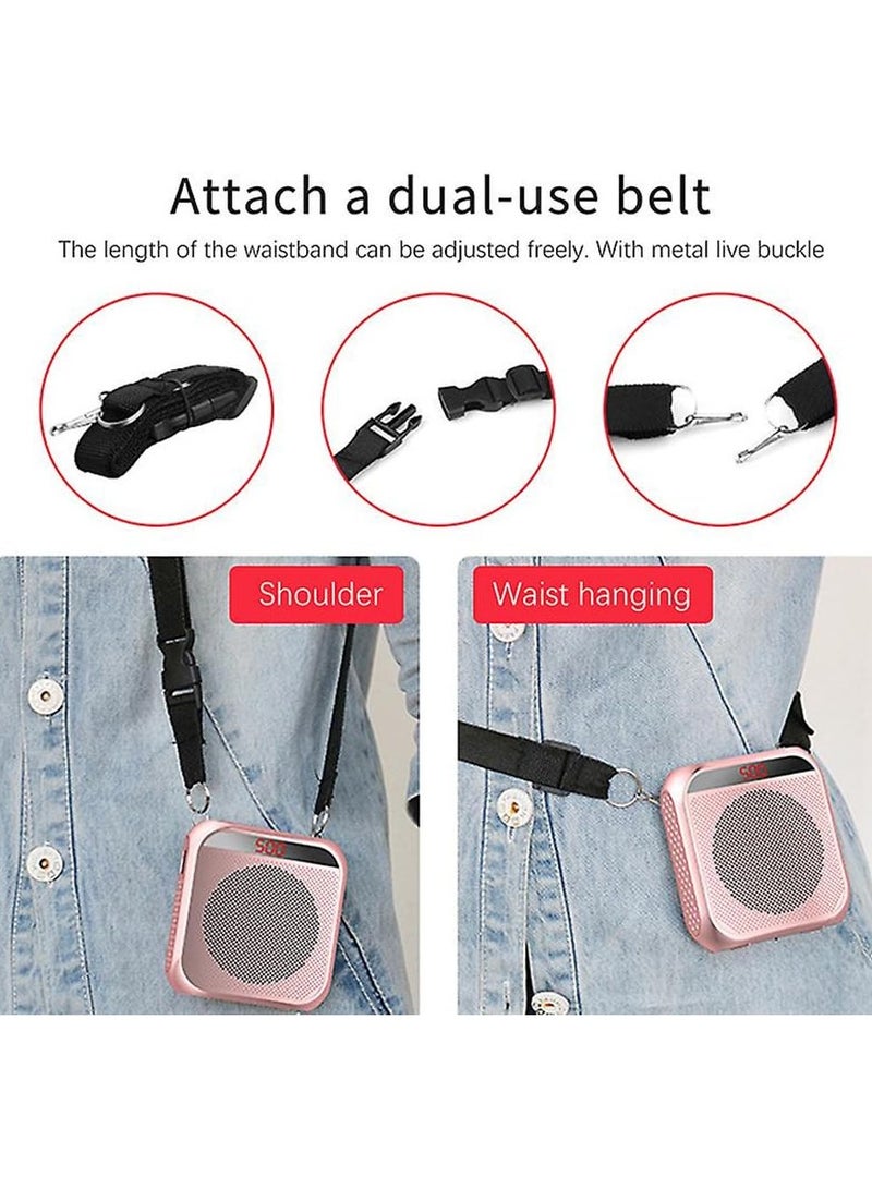 Voice Amplifier with Wired Microphone Headset, Portable Rechargeable PA System Speaker Personal Microphone Speech Amplifier, Loudspeaker for Teachers, Tour Guides/Coaches Metting/Yoga/Fitness (PINK)  - Image 5
