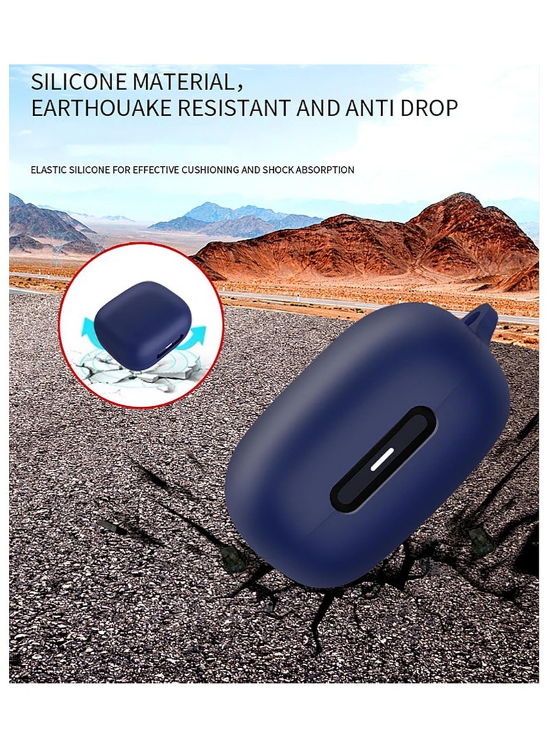 Silicone Case for Anker Soundcore C30i, Soft Slim Skin friendly Cover Shockproof Cover with Carabiner - Blue - Image 2