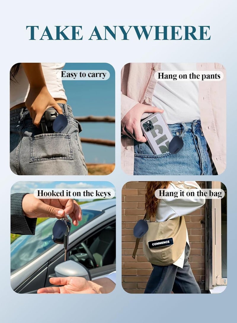 Silicone Case for Anker Soundcore C30i, Soft Slim Skin friendly Cover Shockproof Cover with Carabiner - Blue - Image 3