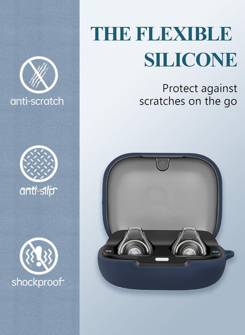 Silicone Case for Anker Soundcore C30i, Soft Slim Skin friendly Cover Shockproof Cover with Carabiner - Blue - Image 4