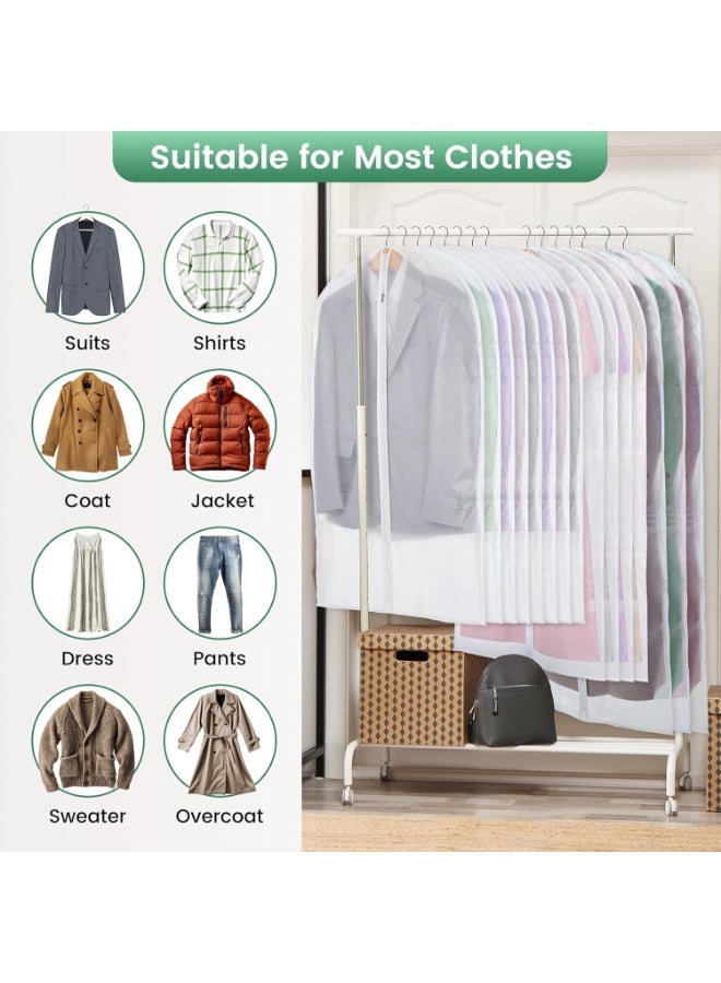 3 Pack Gusseted Clear Garment Bags for Hanging Clothes – 60x120 cm PEVA Suit Bags for Closet Storage, Translucent Dress Cover for Shirts, Coats, Dresses & Suits | Dustproof Hanging Clothes Organizer - Image 2