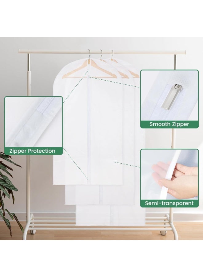 3 Pack Gusseted Clear Garment Bags for Hanging Clothes – 60x120 cm PEVA Suit Bags for Closet Storage, Translucent Dress Cover for Shirts, Coats, Dresses & Suits | Dustproof Hanging Clothes Organizer - Image 5