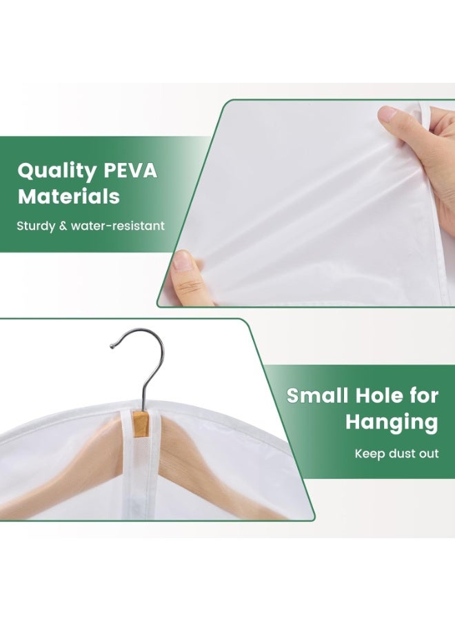 3 Pack Gusseted Clear Garment Bags for Hanging Clothes – 60x120 cm PEVA Suit Bags for Closet Storage, Translucent Dress Cover for Shirts, Coats, Dresses & Suits | Dustproof Hanging Clothes Organizer - Image 4