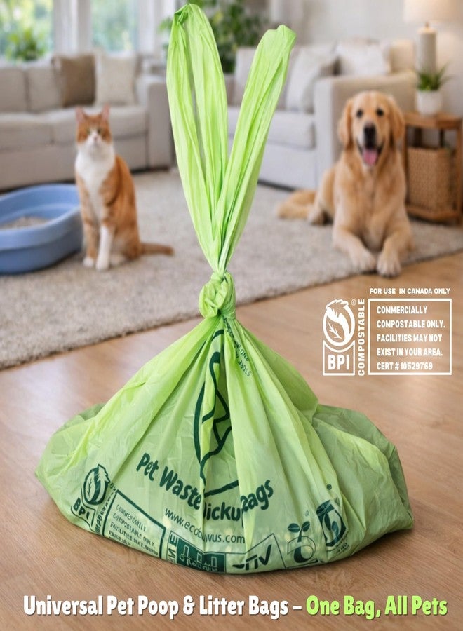 ECOBEWUS 100% Compostable Pet Waste Disposal Bag (140 ct.) Plant-Based Biodegradable Cat Litter Poop Waste Pick-Up Bags with Handles Dog poop Bags Disposable Compost Food Scrap Liners (140 ct.) - Image 5