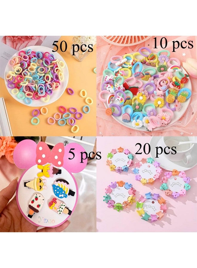 Barakath Girls Hair Accessories Set, 85 Pieces, Colourful Hair Ties and Clips Bundle with Decorative Elements - Image 2