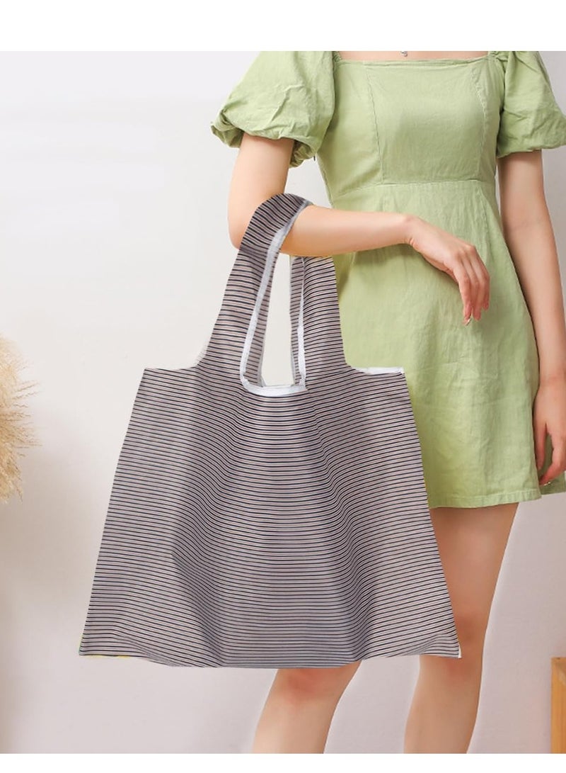 SYOSI 2pc Shopping Bags, Eco With Handles Lightweight Foldable Reusable Water Resistant Tote Bag Attached Pouch Storage Great For On The Go Option Fruit Vegetable - Image 2