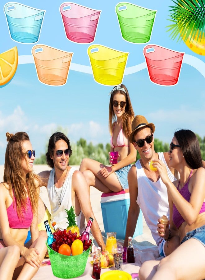 ميكو مجموعة ميكو من 6 دلاء ثلج بلاستيكية بمقابض، سعة 4.5 لتر، دلو تخزين بيضاوي الشكل، دلو مشروبات ثلجية كبير الحجم لحفلات الهالوين، بار، مبرد زجاجات النبيذ والبيرة والشمبانيا (4.5 لتر، متعدد الألوان) - Image 4