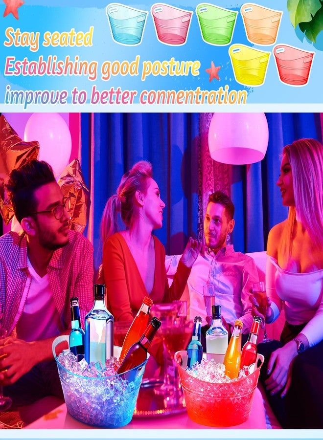 ميكو مجموعة ميكو من 6 دلاء ثلج بلاستيكية بمقابض، سعة 4.5 لتر، دلو تخزين بيضاوي الشكل، دلو مشروبات ثلجية كبير الحجم لحفلات الهالوين، بار، مبرد زجاجات النبيذ والبيرة والشمبانيا (4.5 لتر، متعدد الألوان) - Image 5