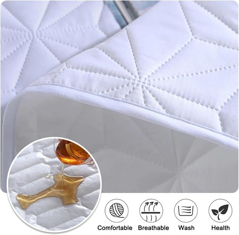 Bedspread Waterproof King Size Bed Cover Quilted Mattress Pad Washable(Dark Blue,1pc 90x200cm) - Image 5