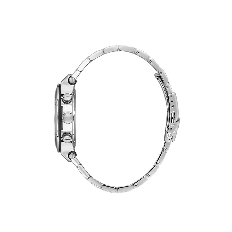 DANIEL KLEIN Men's Stainless Steel Silver Brass Case Analog Black Round Sunray Dial Japanese Quartz Exclusive 50 Meters Water Resistant