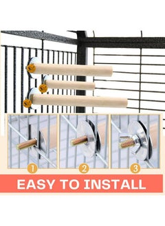 Sage Square Natural Wooden Bird Perch Set - 8, 10 & 12 Inches | Ideal For Exercise, Play, Training, Enhance Cages & Prevent Foot Problems | Suitable For Finches, Parrot, Budgies, Cockatiel| Pack Of 3  - Image 5